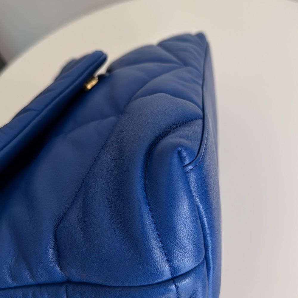 ❌SOLD❌Saint Laurent Blue Quilted LouLou Puffer Leather Shoulder Bag - Picture 10 of 17